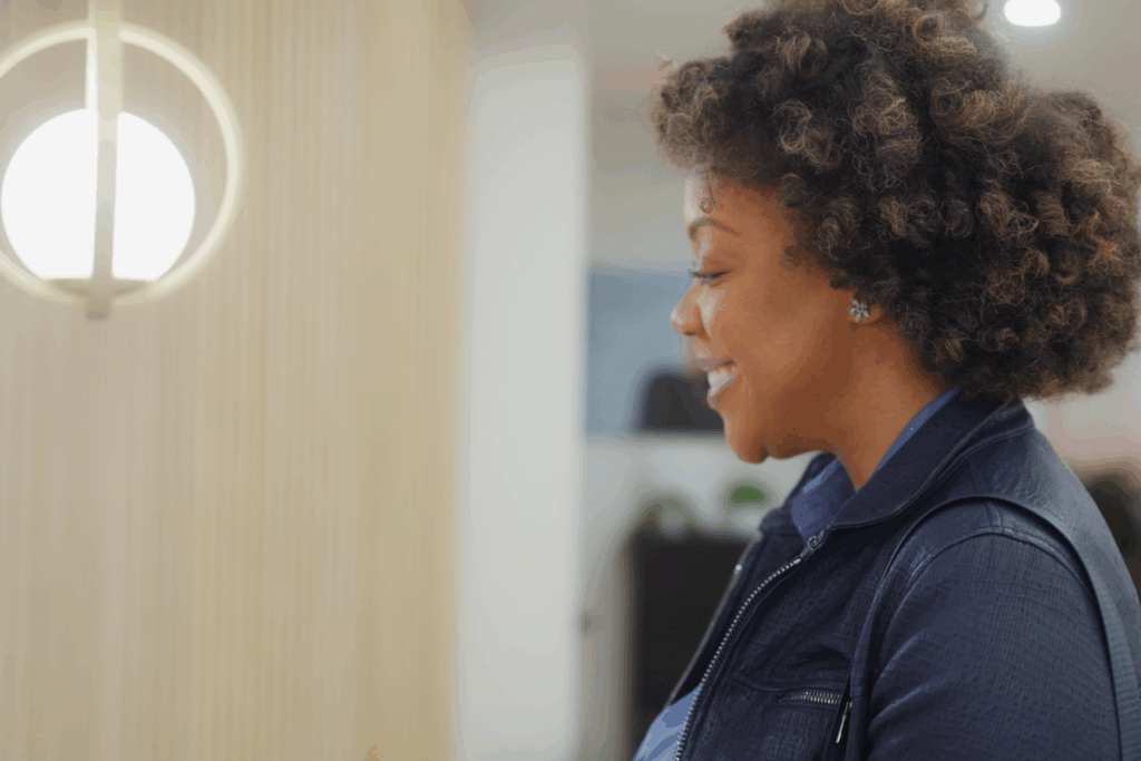 Woman in the Viva Eve medical office representing comprehensive fibroid care in NYC.